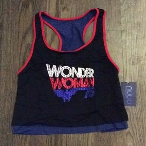 Wonder Woman Mesh Cropped Racerback Tank